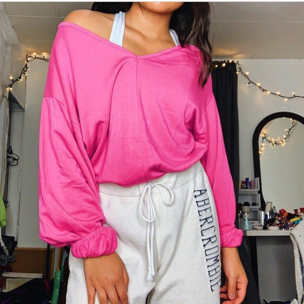 express oversized off shoulder